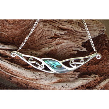 Picture of Sterling Silver Paua Necklace - "Fire" 30954BX
