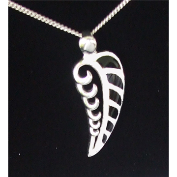 Picture of "Our-Fern" Black Onyx Silver Fern Pendant & Chain - ONYX01