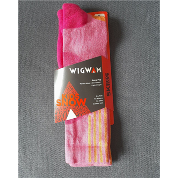 Picture of Ski Socks - Snow Pop Youth - Wigwam - Creme Rose- YL